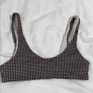 Pacsun black and white gingham bikini top